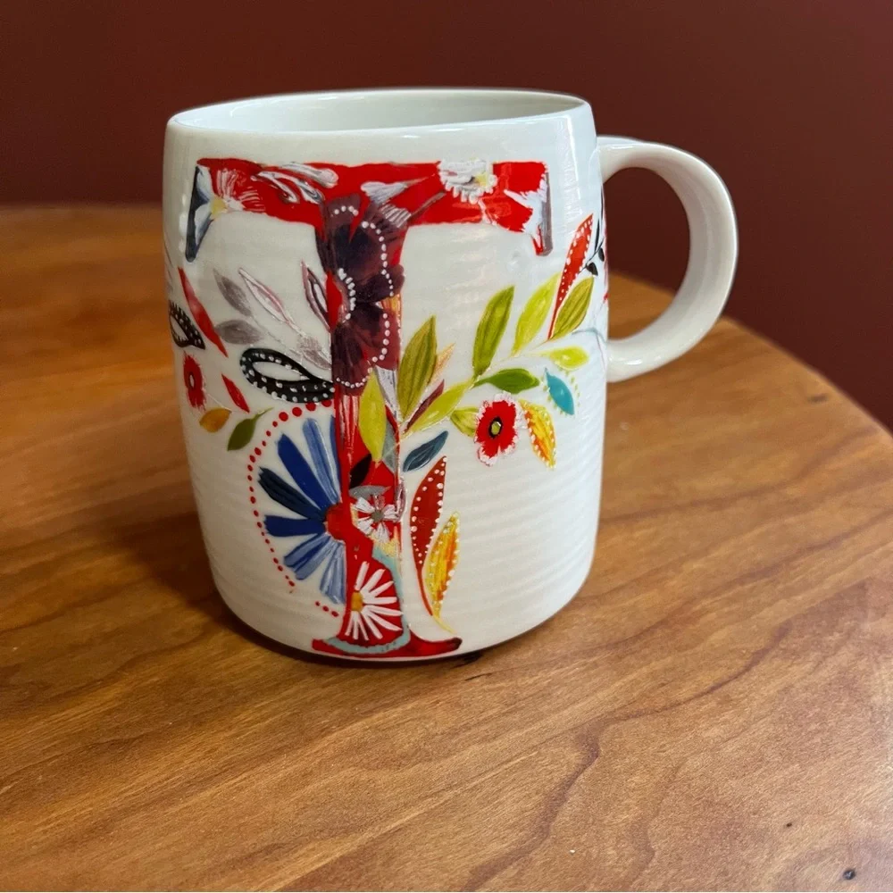 Anthropologie Starla Halfmann Initial T Mug - Picture 1 of 6